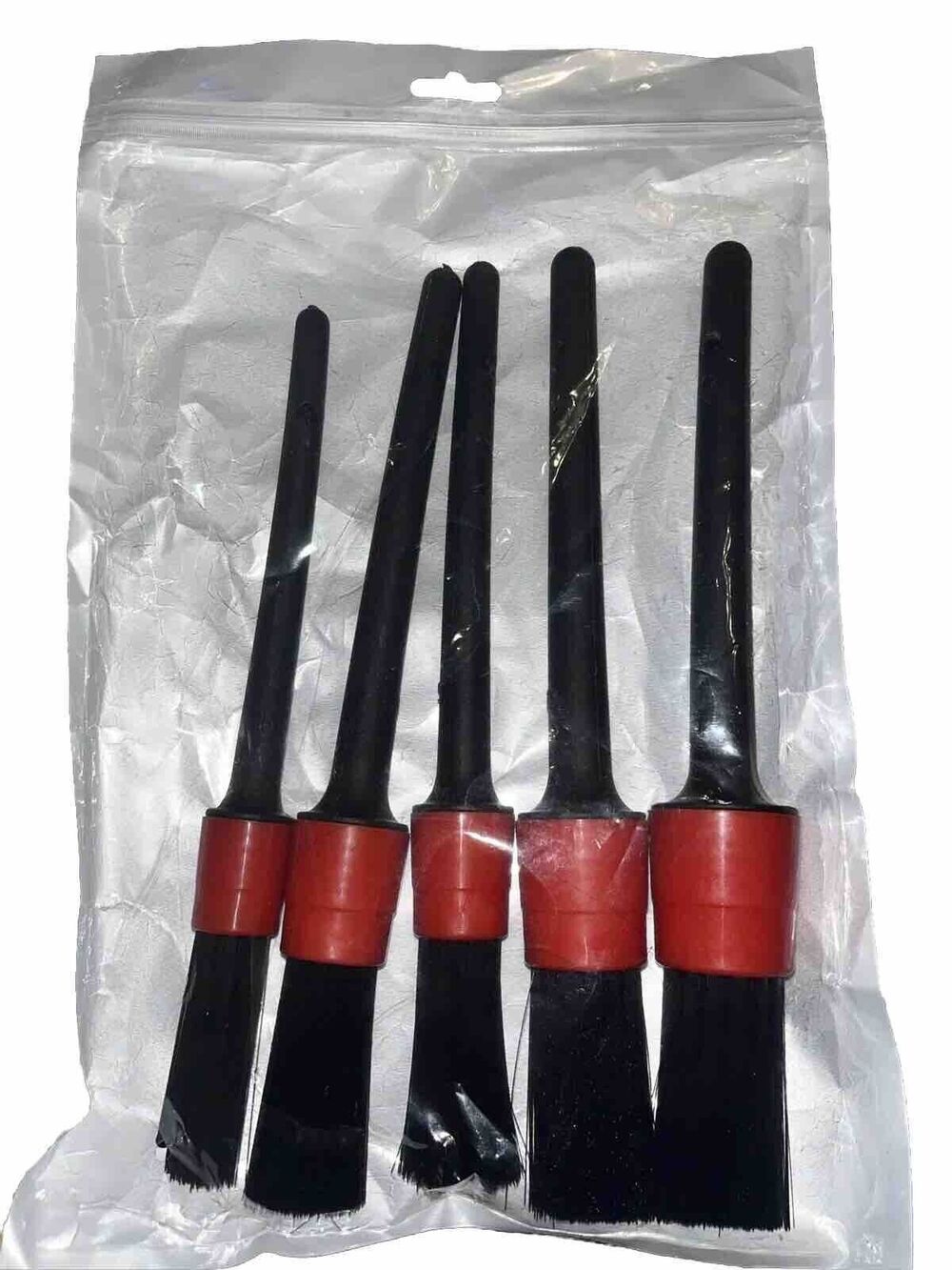 Set Of Five Long Handled Car Detail Brushes 8 To 9 Inches Long